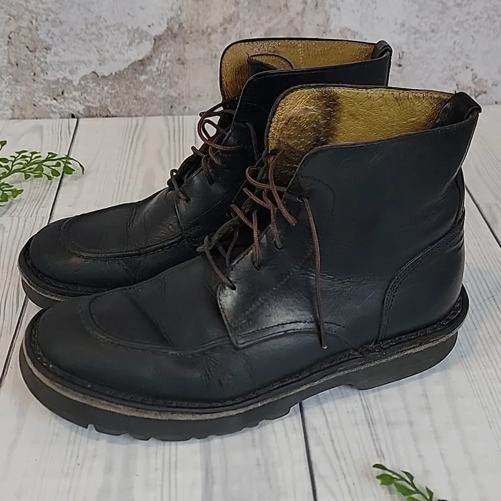 J. Crew Vintage #10229 Leather Field Boots In Black Mens Size 7.5